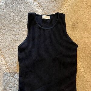 Altar'd State Black Ribbed Sleeveless Top